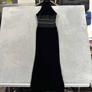 Scott McClintock Velvet Maxi Dress Women 4 Black Sleeveless Vtg Classy USA Made